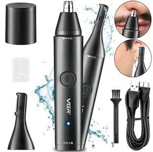 Тример VGR V613 універсальний 2 в 1 для носа вух та окантування з USB зарядкою вологозахистом sp9571 фото