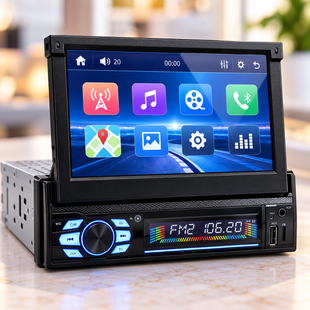 Автомагнитола 7150G GPS 1DIN / Магнитола с Bluetooth и выездным экраном 7" / Автомагнитола сенсорная+2 пульта 224-7150 фото