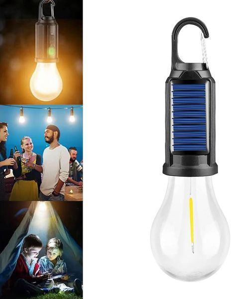 Аккумуляторный кемпинговый фонарь с крючком и USB / Лампа для кемпинга с солнечной панелью AND HA-112 2053676 фото