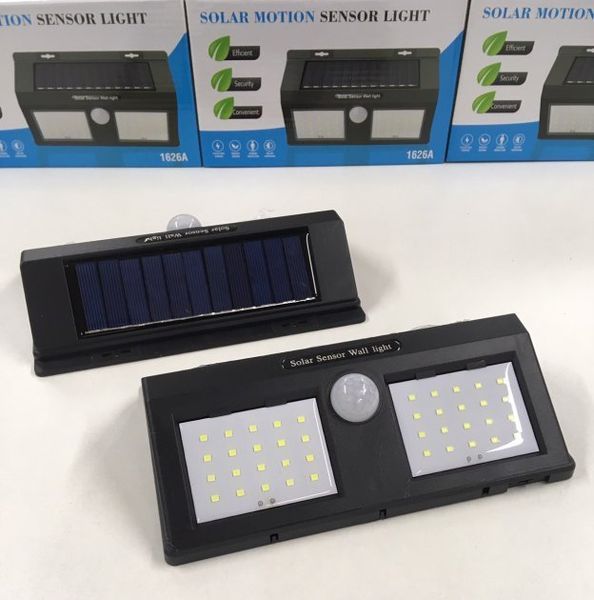 Подвійний Світильник сонячна панель із датчиком руху Solar Sensor Wall Light 1626A 22600542 фото