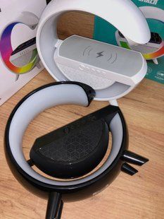 Розумний світильник/Нічник з бездротовою зарядкою для телефону/Bluetooth-колонка ME8888 фото