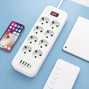 Мережевий подовжувач/фільтр/розгалужувач (D6) 6х220V + 4хUSB+ 1хType-C 3 метри М17561 фото