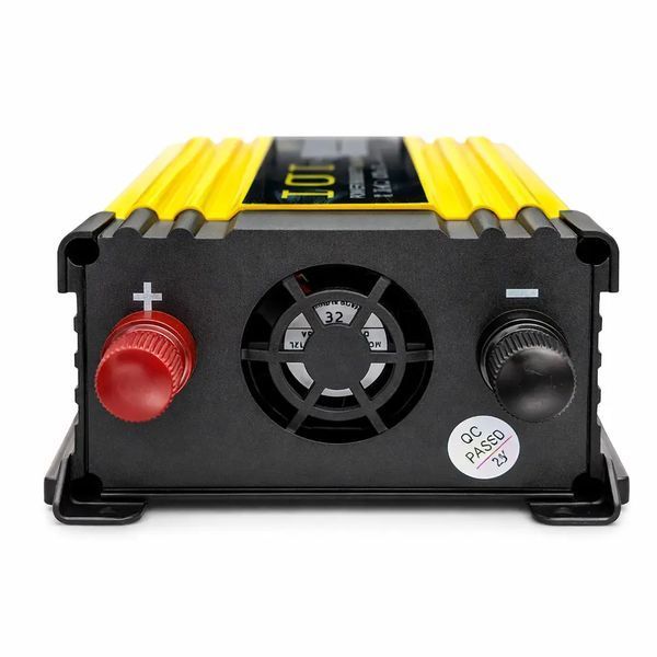 Автомобільний інвертор Жовтий / Перетворювач напруги з 12-220V, 2000Вт, 2хUSB sp10532 фото