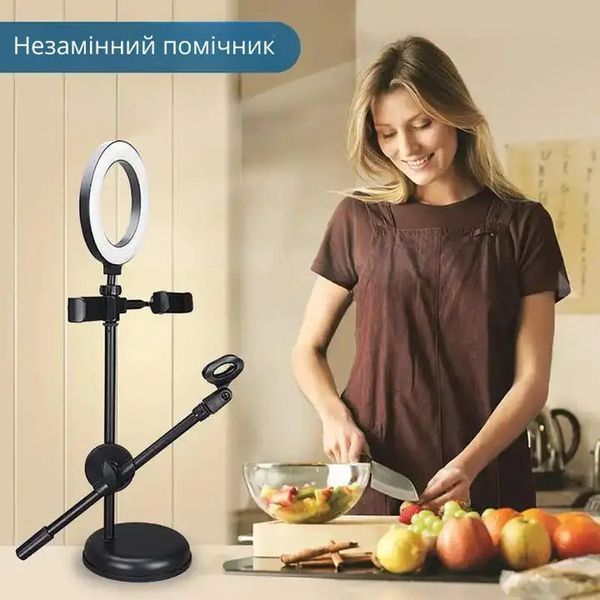Кільцевий світильник LED Youtuber з подвійною підтримкою мікрофона телефону, набір для фото- та відео 2053183 фото