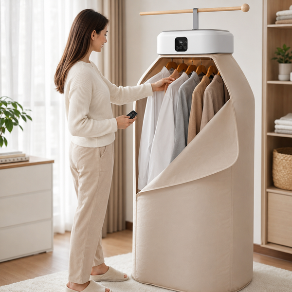 Вертикальна електросушарка для одягу з гарячим повітрям dryer AND XL-1187 / Побутова електрична сушарка для білизни з чохлом та таймером 2053941 фото