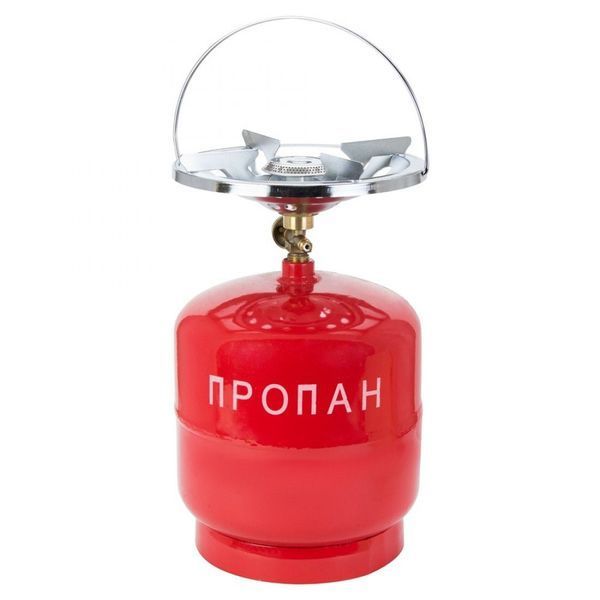 Газовий балон Пропан УКП-83 з пальником 5 л, Туристичний газовий балон з пальником червоний,5 літрів 21220556983 фото